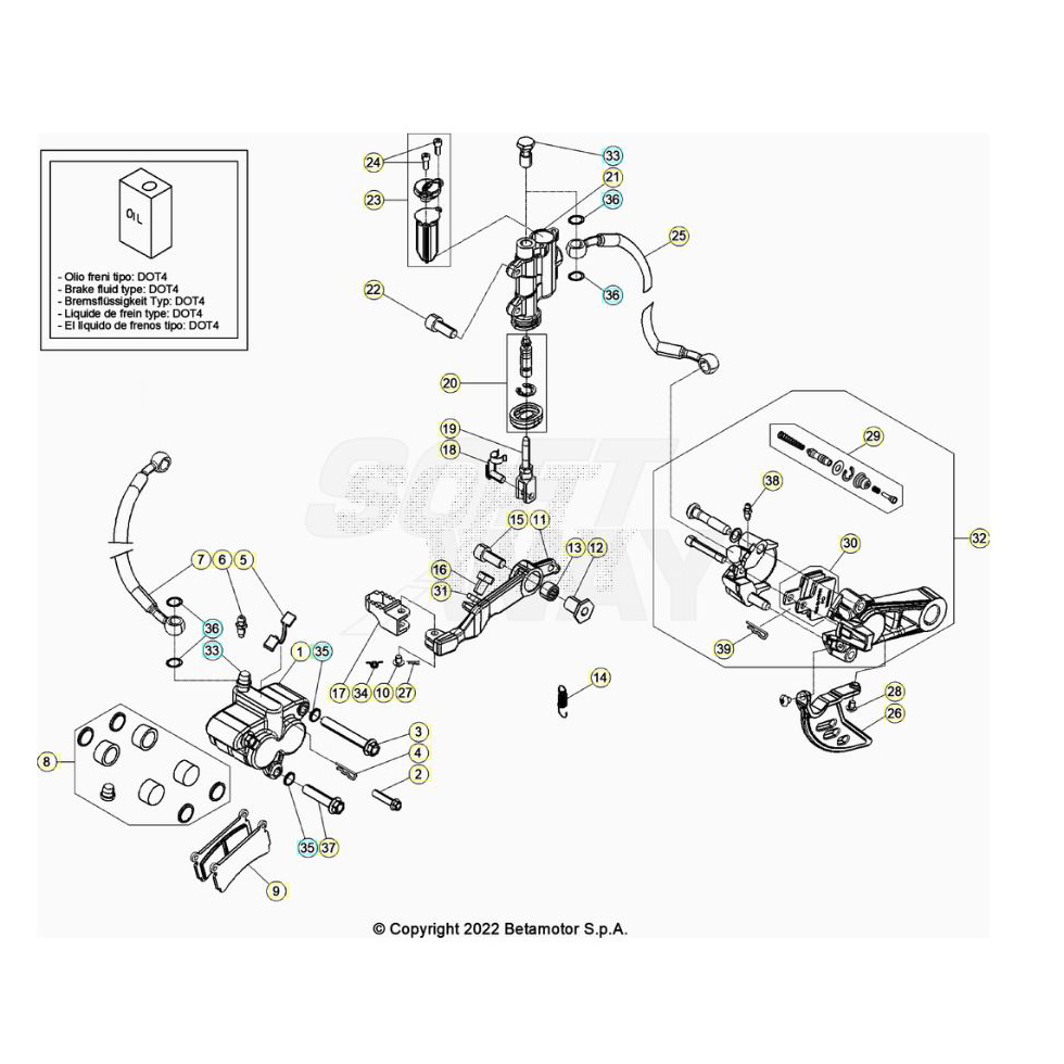 Beta EVO300 2T 23 Bremsen Ersatzteile Beta EVO300 2T 23 Bremsen Ersatzteile