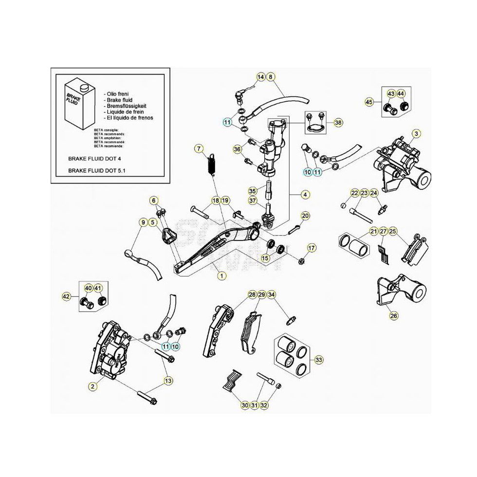 Beta RR125 20 Bremsen Ersatzteile