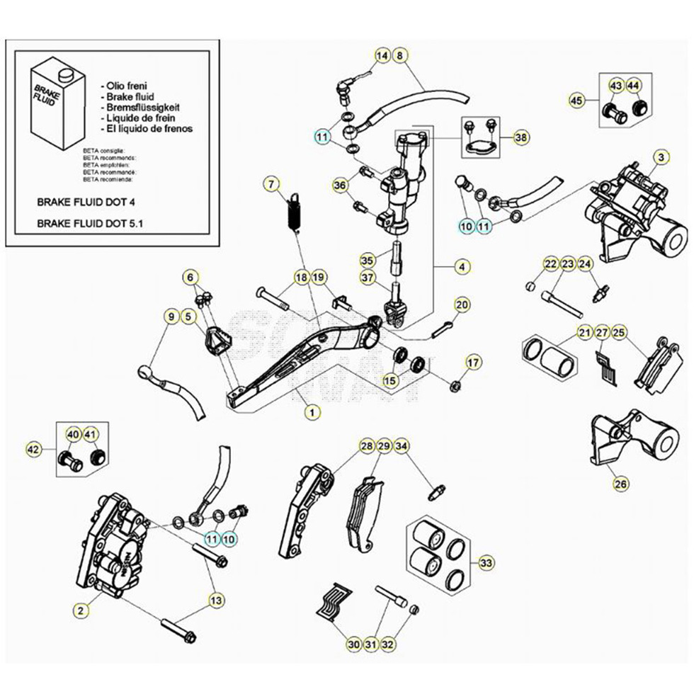 Beta RR250 21 Bremsen Ersatzteile