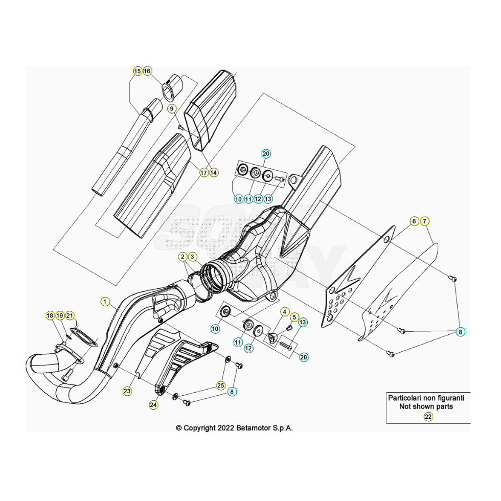 Beta EVO300 2T 23 Auspuffsystem Ersatzteile