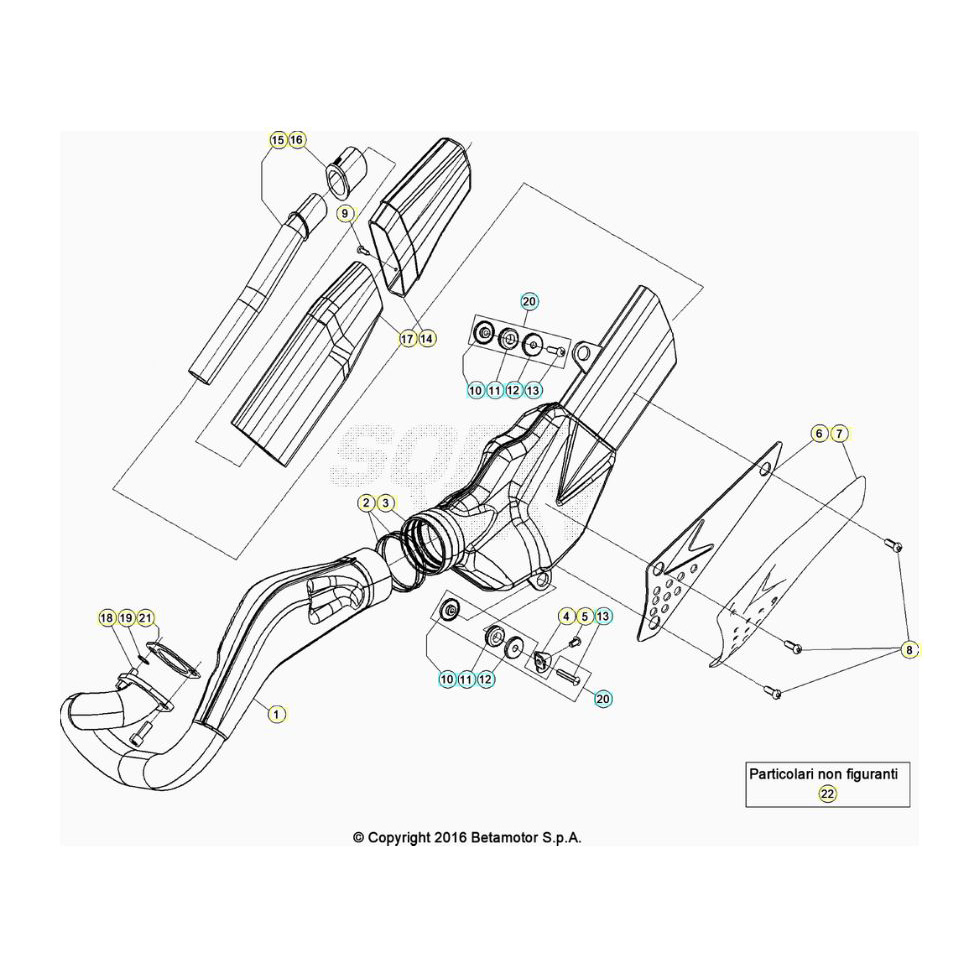 Beta EVO125 20 Auspuffsystem Ersatzteile Beta EVO125 20 Auspuffsystem Ersatzteile