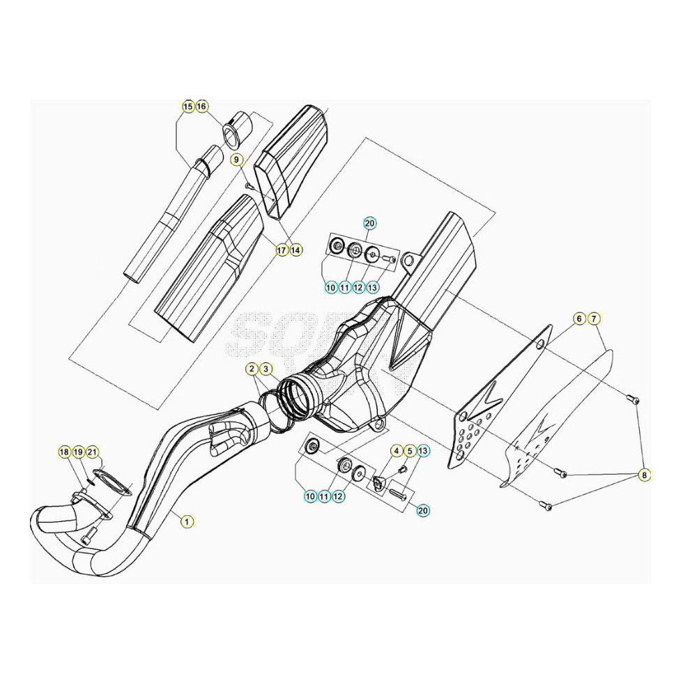 Beta EVO200 20 Auspuffsystem Ersatzteile Beta EVO200 20 Auspuffsystem Ersatzteile