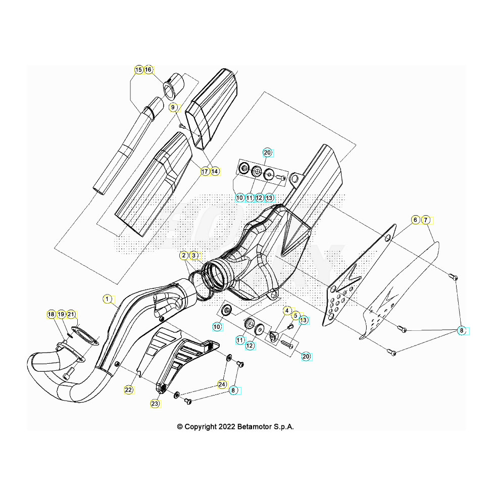 Beta EVO200 24 Auspuffsystem Ersatzteile