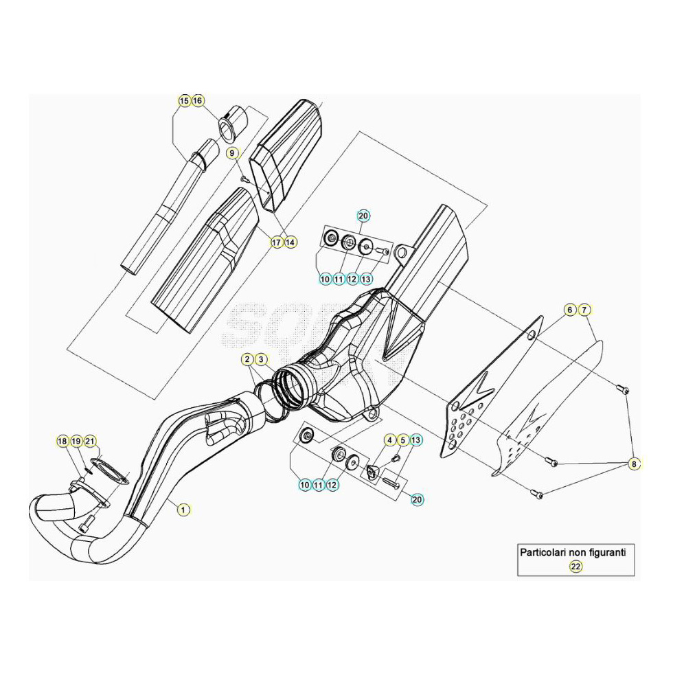 Beta EVO250 22 Auspuffsystem Ersatzteile Beta EVO250 22 Auspuffsystem Ersatzteile