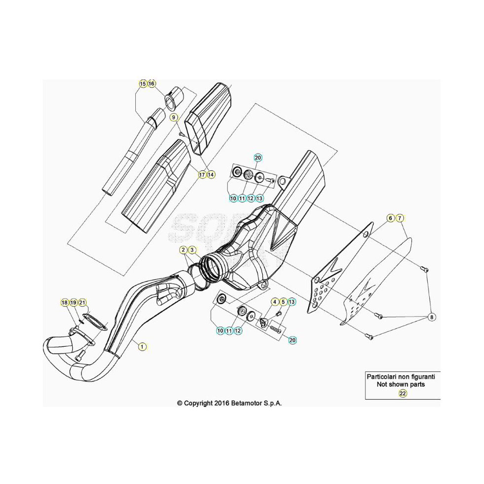 Beta EVO300 Factory 21 Auspuffsystem Ersatzteile