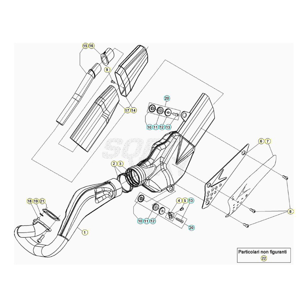 Beta EVO300 SS 20 Auspuffsystem Ersatzteile Beta EVO300 SS 20 Auspuffsystem Ersatzteile