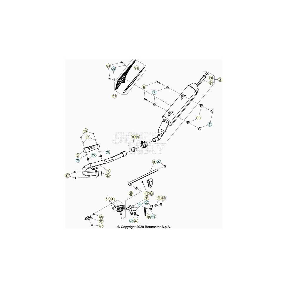 Beta RR125 LC 4T 20 Auspuffsystem Ersatzteile