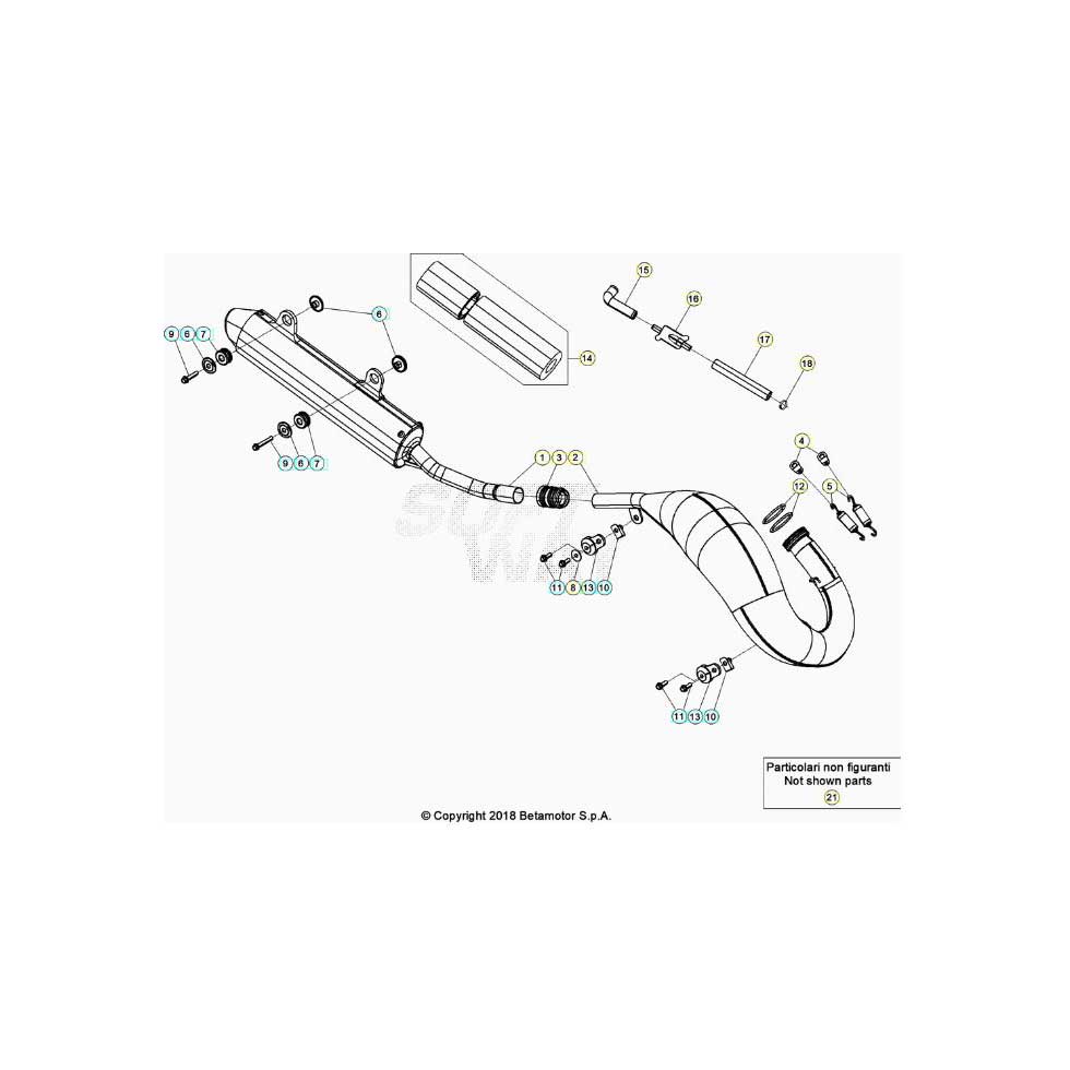 Beta RR125RC 23 Auspuffsystem Ersatzteile Beta RR125RC 23 Auspuffsystem Ersatzteile