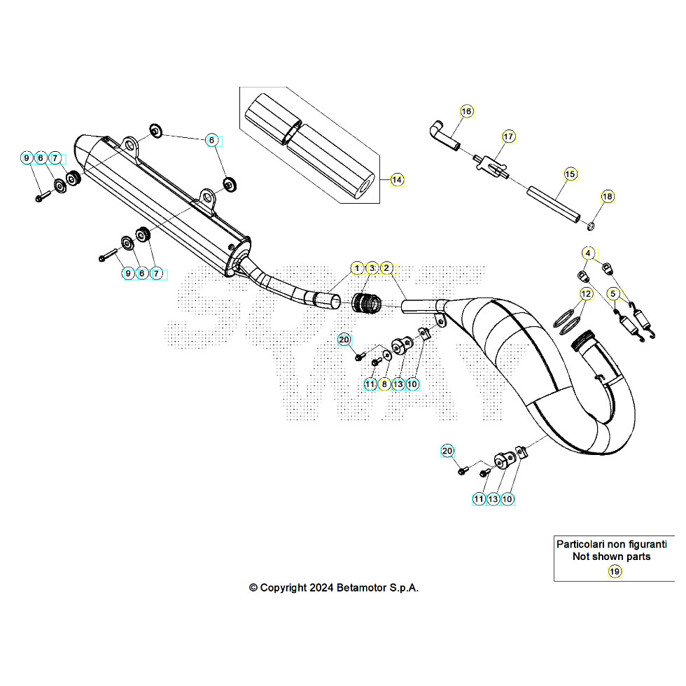 Beta RR125RC 25 Auspuffsystem Ersatzteile