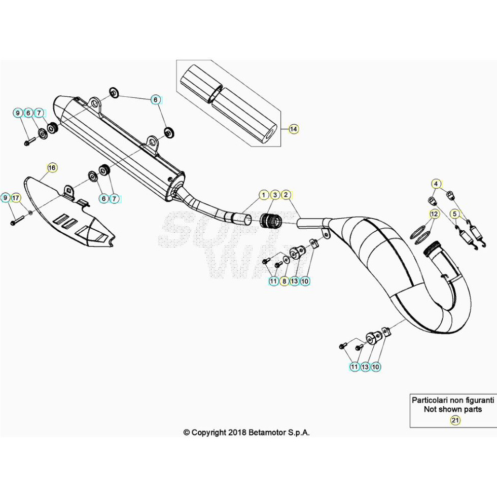 Beta RR200 21 Auspuffsystem Ersatzteile