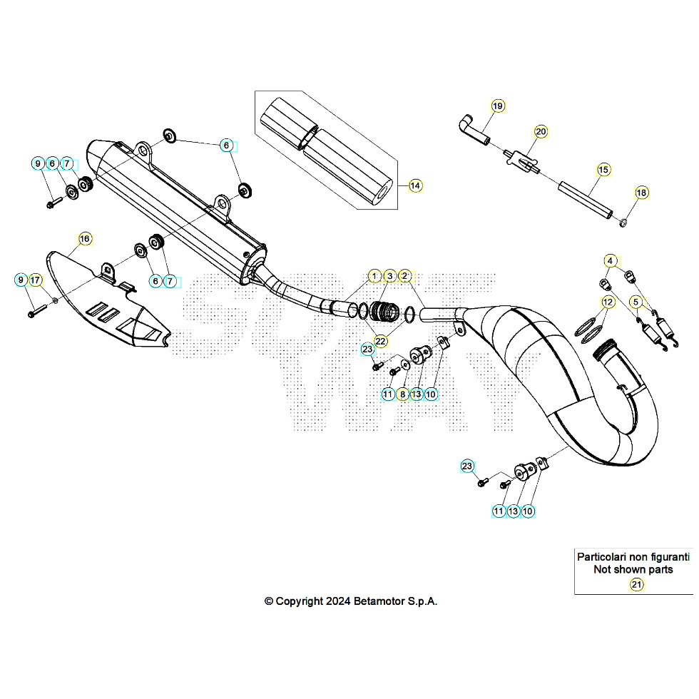 Beta RR200 25 Auspuffsystem Ersatzteile