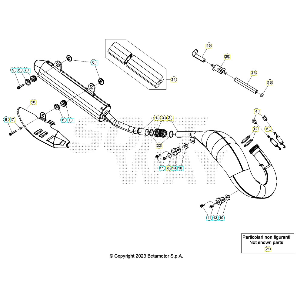 Beta RR200RC 24 Auspuffsystem Ersatzteile Beta RR200RC 24 Auspuffsystem Ersatzteile