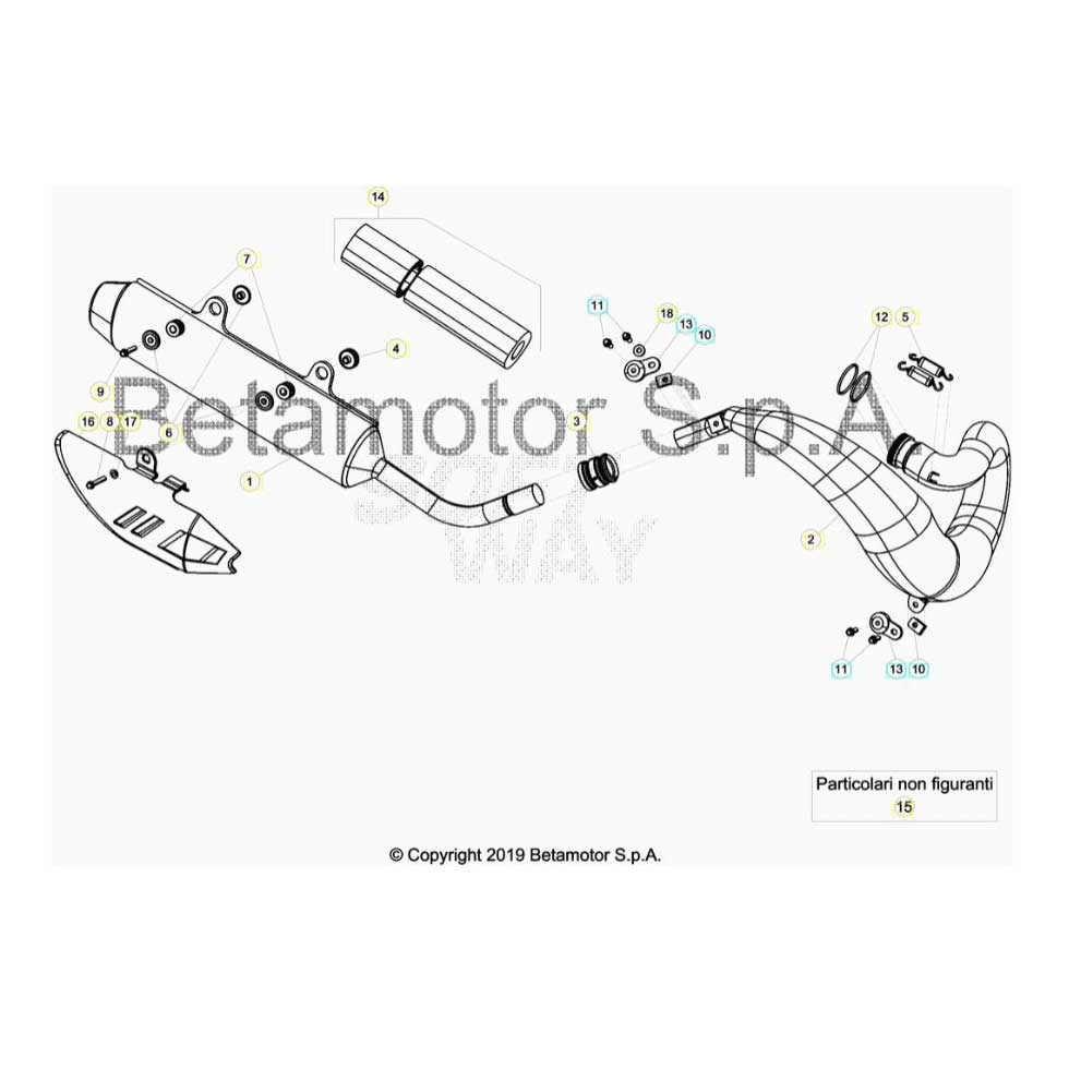 Beta RR250 19 Auspuffsystem Ersatzteile