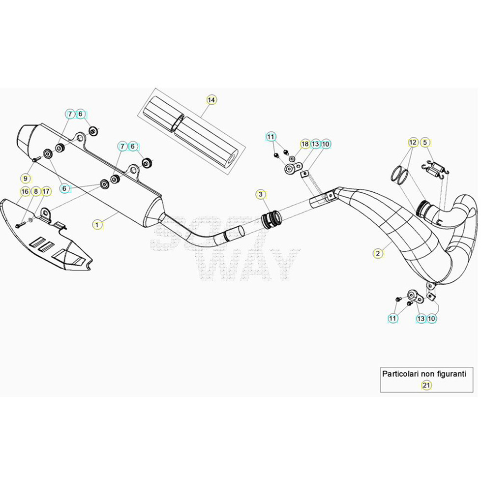 Beta RR300 21 Auspuffsystem Ersatzteile