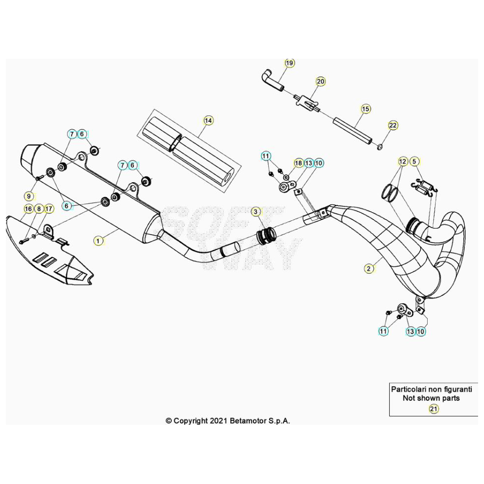 Beta RR250 22 Auspuffsystem Ersatzteile