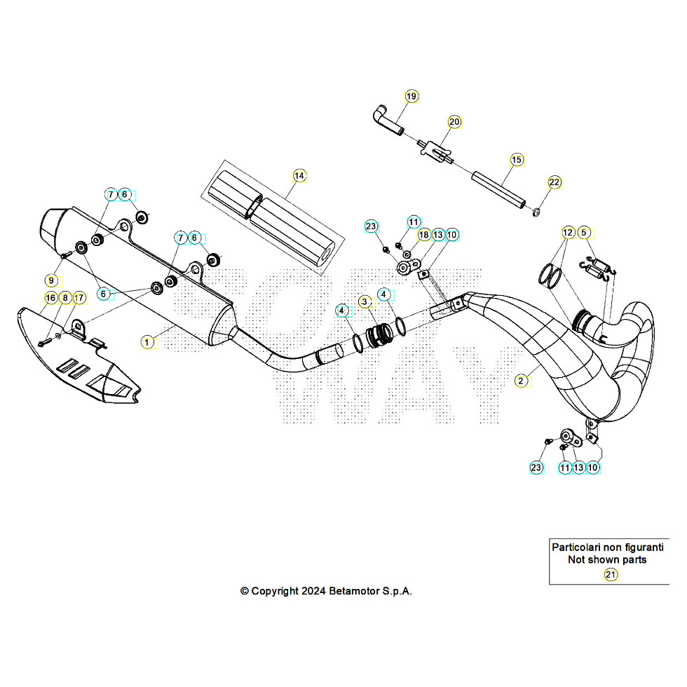 Beta RR250 25 Auspuffsystem Ersatzteile
