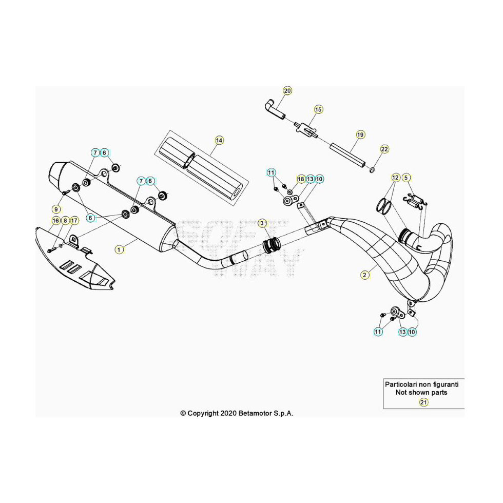 Beta RR300RC 22 Auspuffsystem Ersatzteile