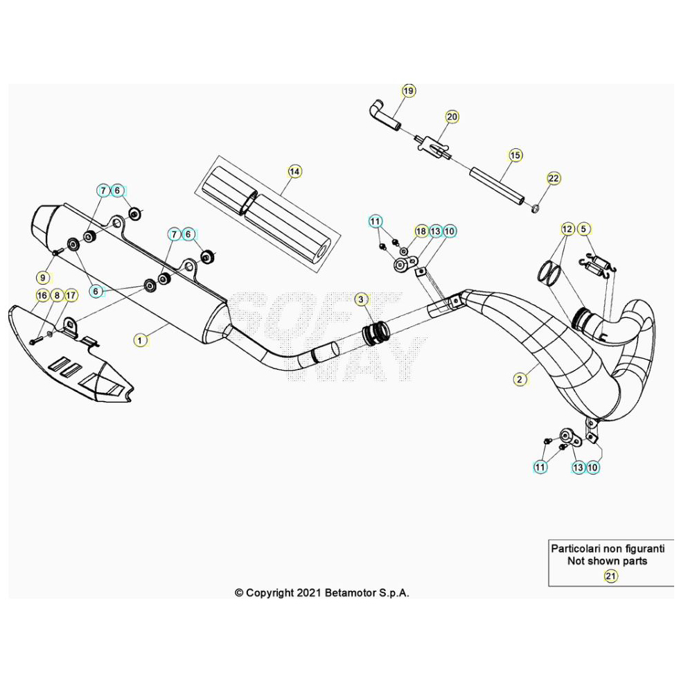 Beta RR300 22 Auspuffsystem Ersatzteile