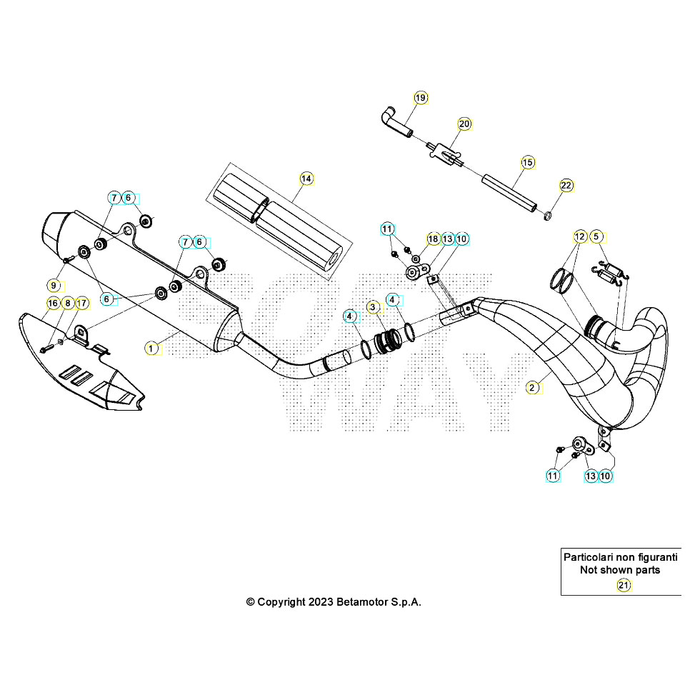 Beta RR300 24 Auspuffsystem Ersatzteile