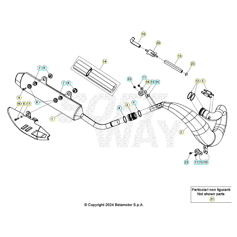 Beta RR300 25 Auspuffsystem Ersatzteile