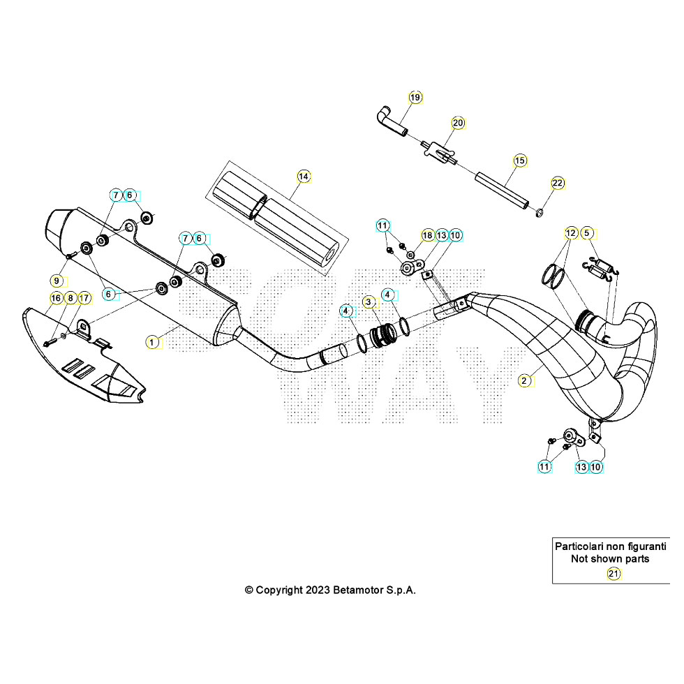 Beta RR300RC 24 Auspuffsystem Ersatzteile