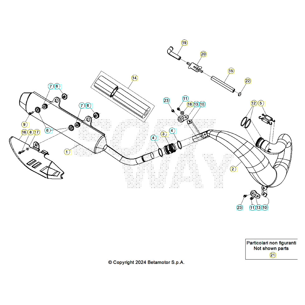 Beta RR300RC 25 Auspuffsystem Ersatzteile