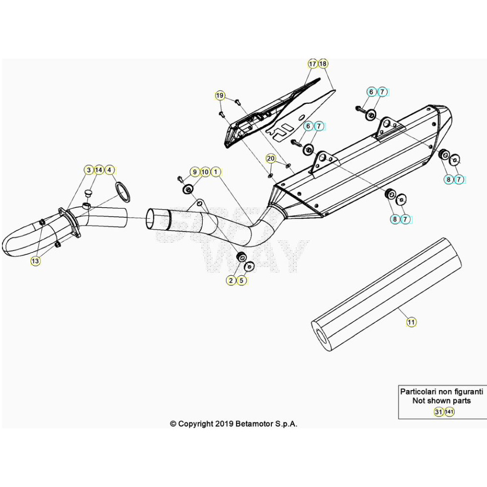 Beta RR350 24 Auspuffsystem Ersatzteile Beta RR350 24 Auspuffsystem Ersatzteile