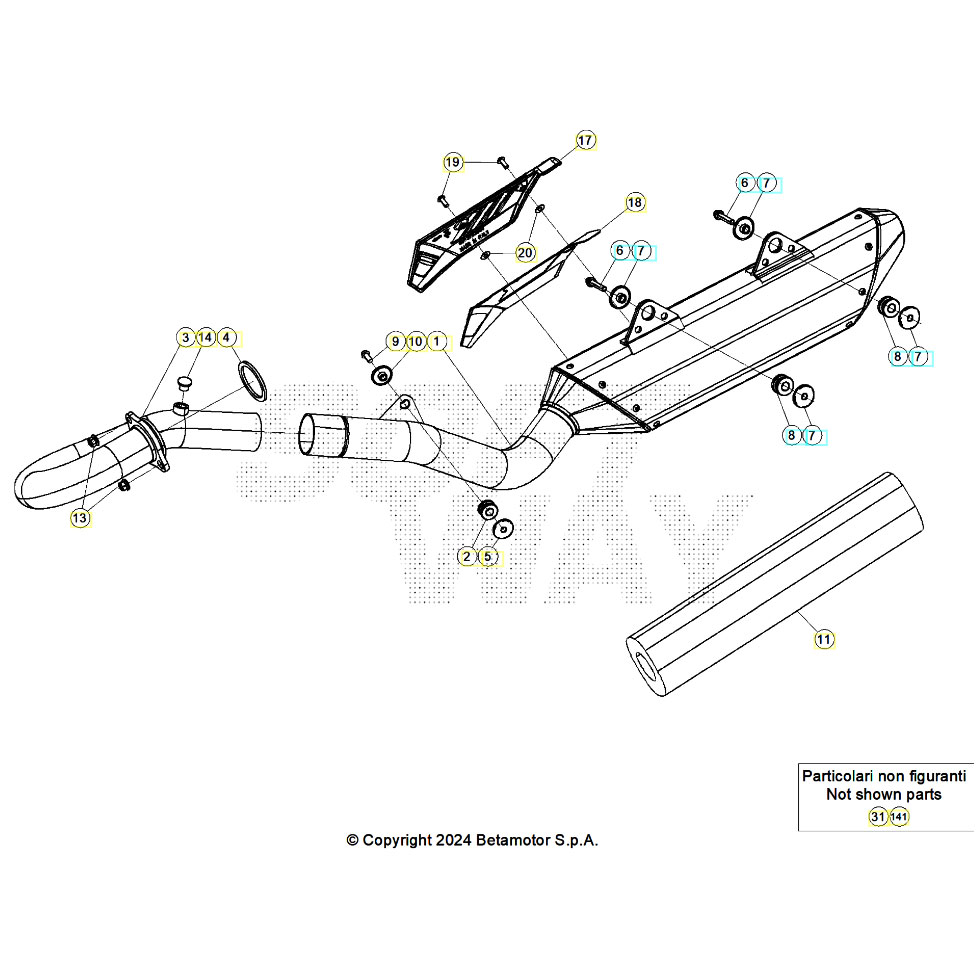 Beta RR350 25 Auspuffsystem Ersatzteile Beta RR350 25 Auspuffsystem Ersatzteile