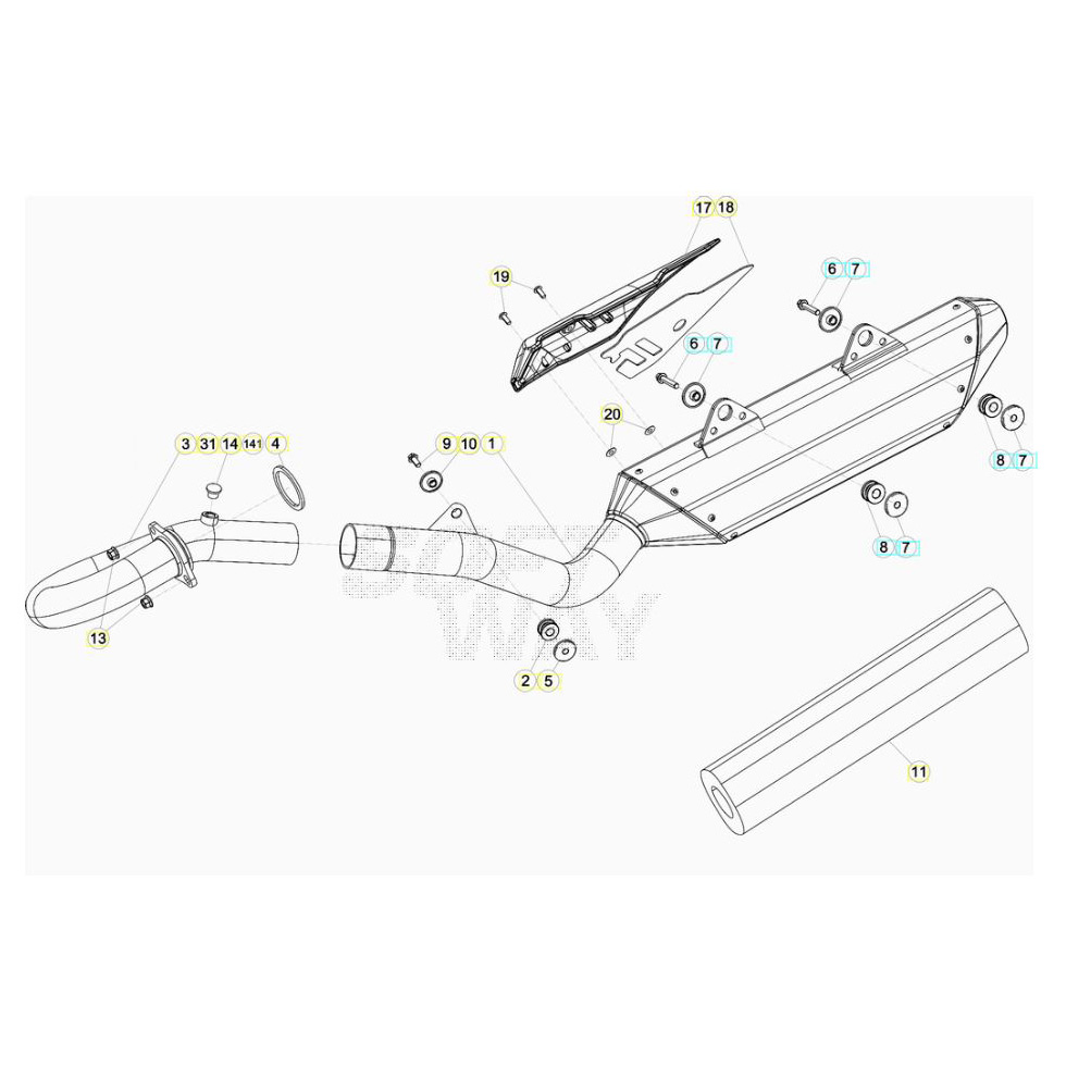 Beta RR390 20 Auspuffsystem Ersatzteile