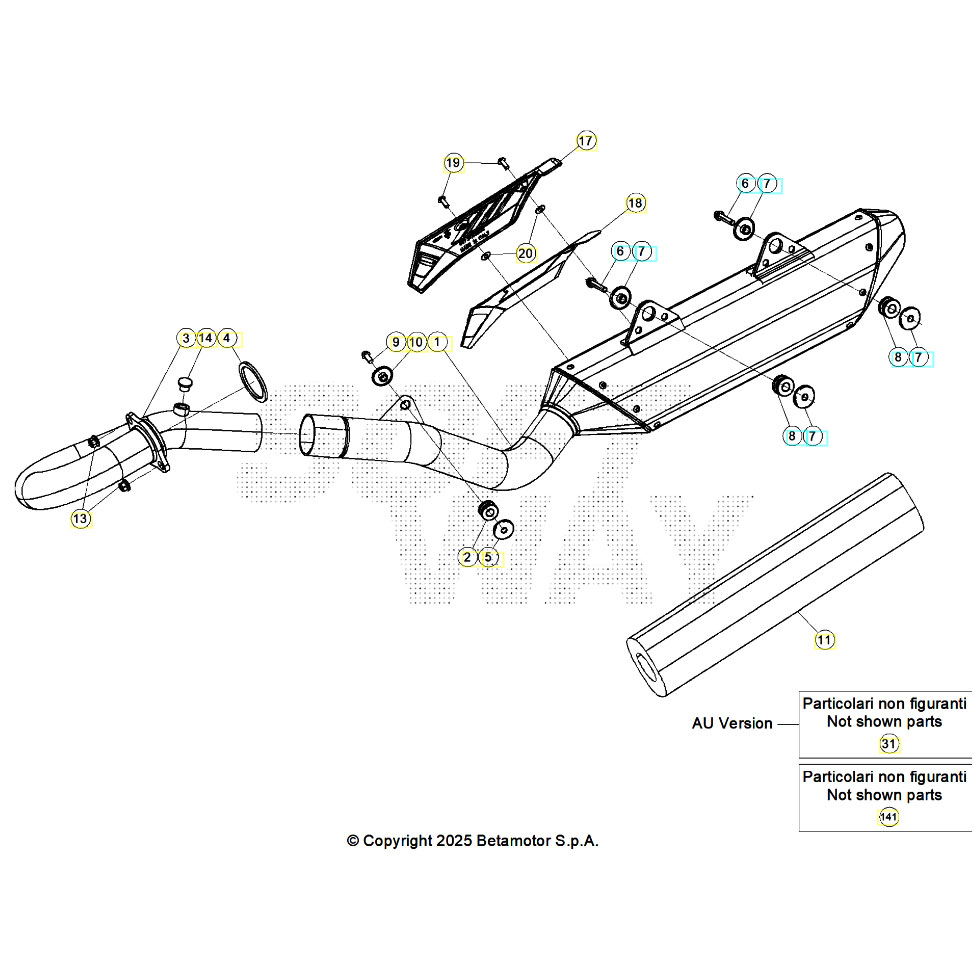 Beta RR390 26 Auspuffsystem Ersatzteile