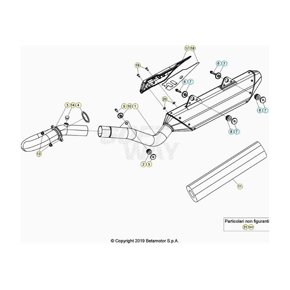 Beta RR390RC 20 4T Auspuffsystem Ersatzteile Beta RR390RC 20 4T Auspuffsystem Ersatzteile