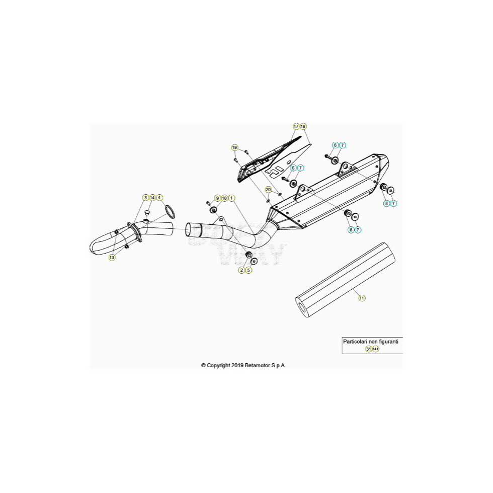 Beta RR430RC 20 4T Auspuffsystem Ersatzteile Beta RR430RC 20 4T Auspuffsystem Ersatzteile