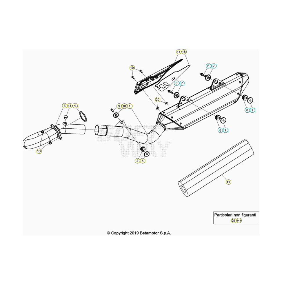 Beta RR480RC 20 4T Auspuffsystem Ersatzteile Beta RR480RC 20 4T Auspuffsystem Ersatzteile