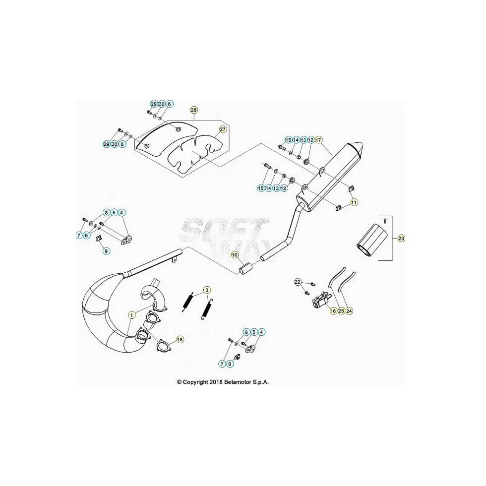 Beta RR50 Street Track 20 Auspuffsystem Ersatzteile Beta RR50 Street Track 20 Auspuffsystem Ersatzteile
