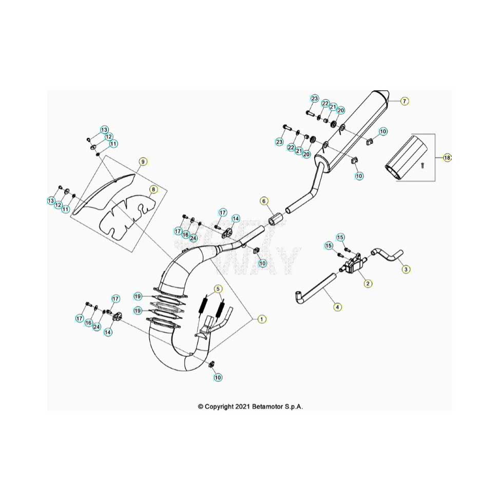 Beta RR50 23 Auspuffsystem Ersatzteile