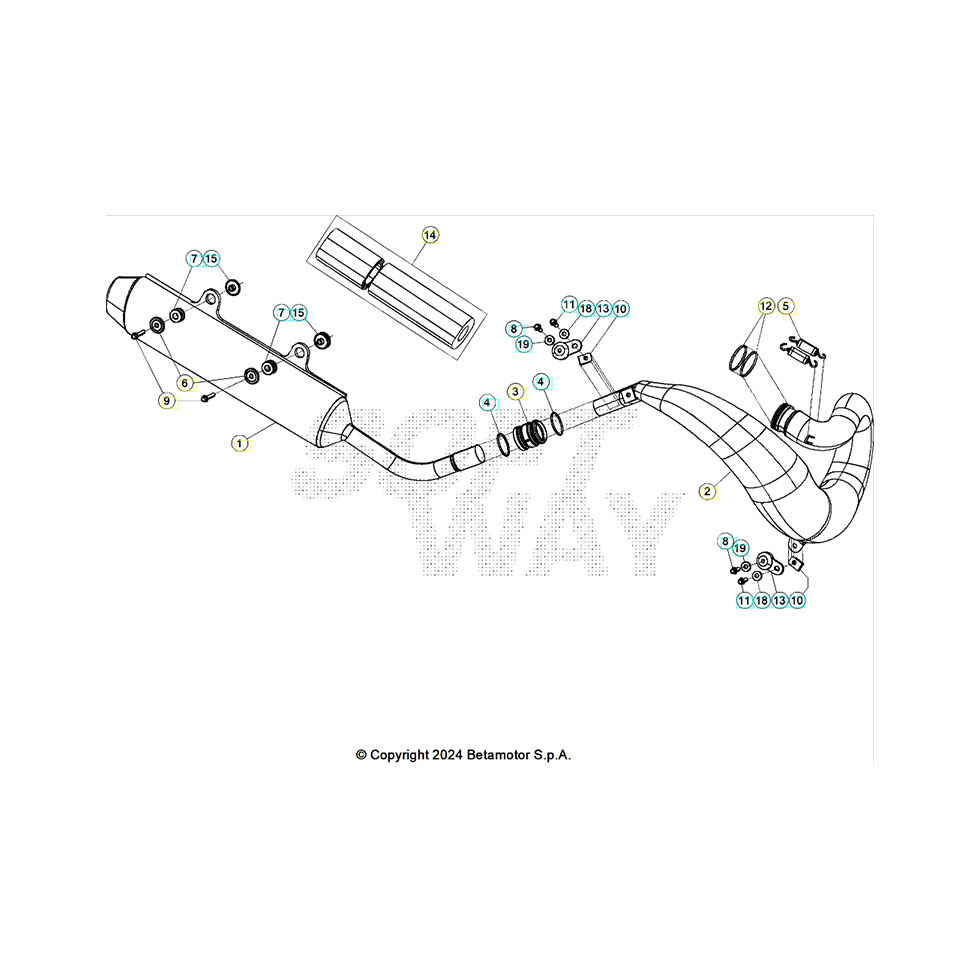 Beta RX300 25 Auspuffsystem Ersatzteile Beta RX300 25 Auspuffsystem Ersatzteile