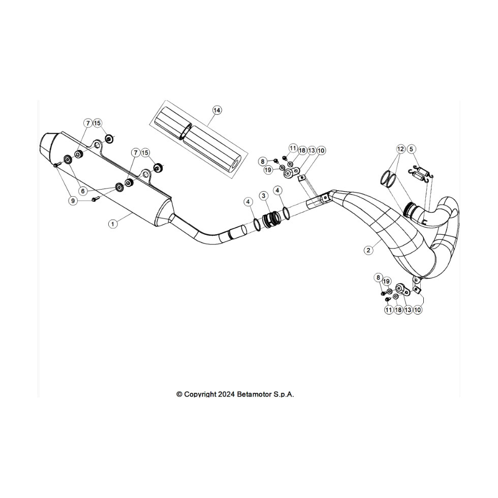 Beta RX350 26 Auspuffsystem Ersatzteile
