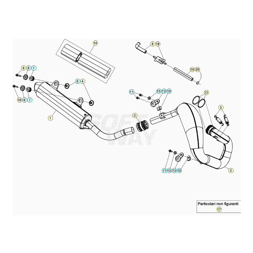 Beta Xtrainer250 20 Auspuffsystem Ersatzteile Beta Xtrainer250 20 Auspuffsystem Ersatzteile