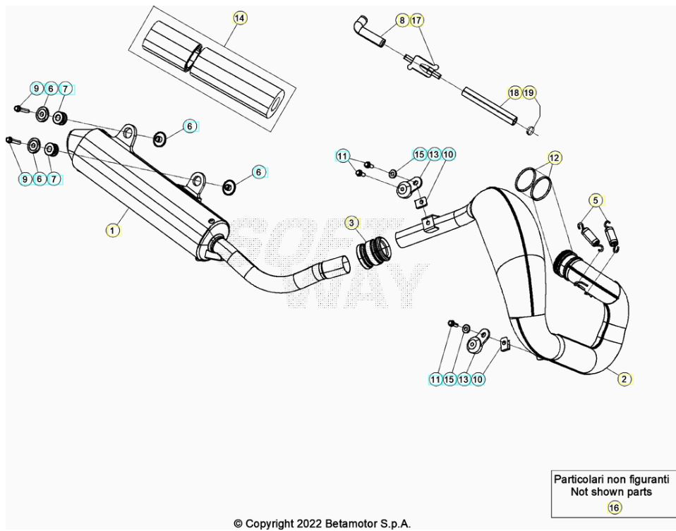 Beta Xtrainer300 23 Auspuffsystem Ersatzteile Beta Xtrainer300 23 Auspuffsystem Ersatzteile
