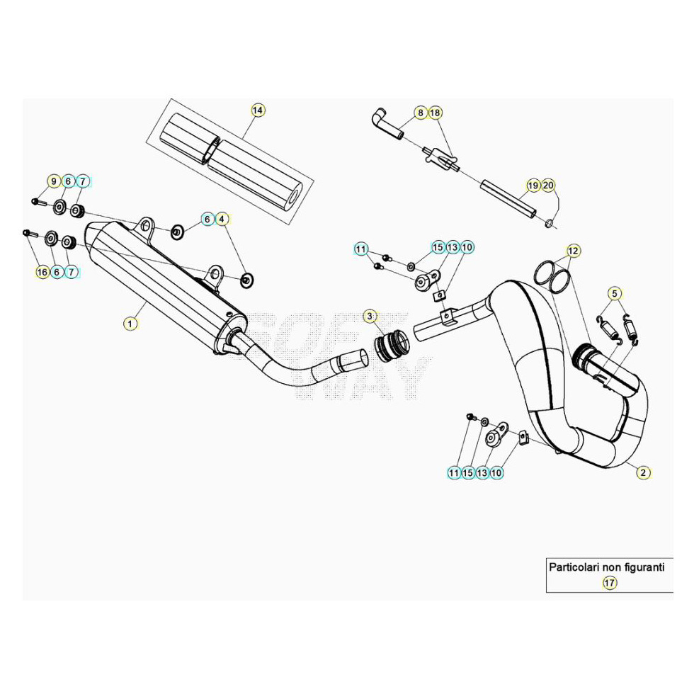 Beta Xtrainer300 21 Auspuffsystem Ersatzteile Beta Xtrainer300 21 Auspuffsystem Ersatzteile