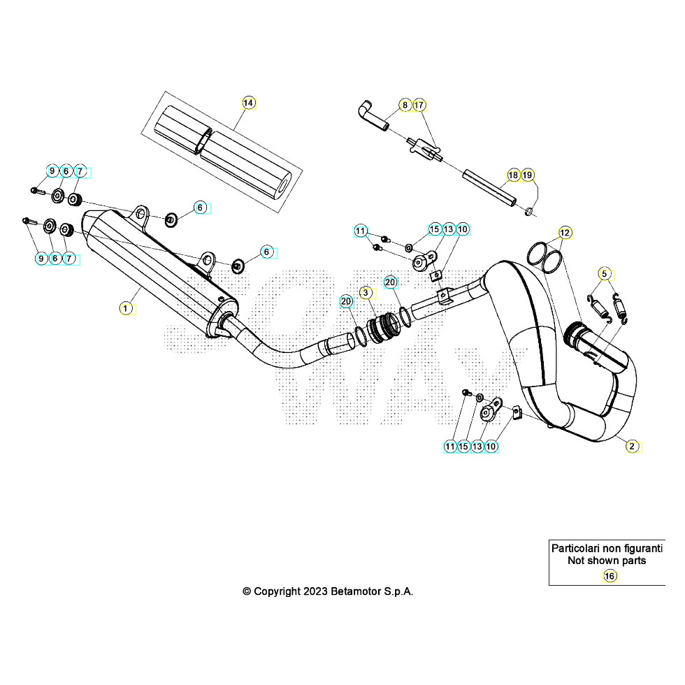 Beta Xtrainer300 24 Auspuffsystem Ersatzteile Beta Xtrainer300 24 Auspuffsystem Ersatzteile
