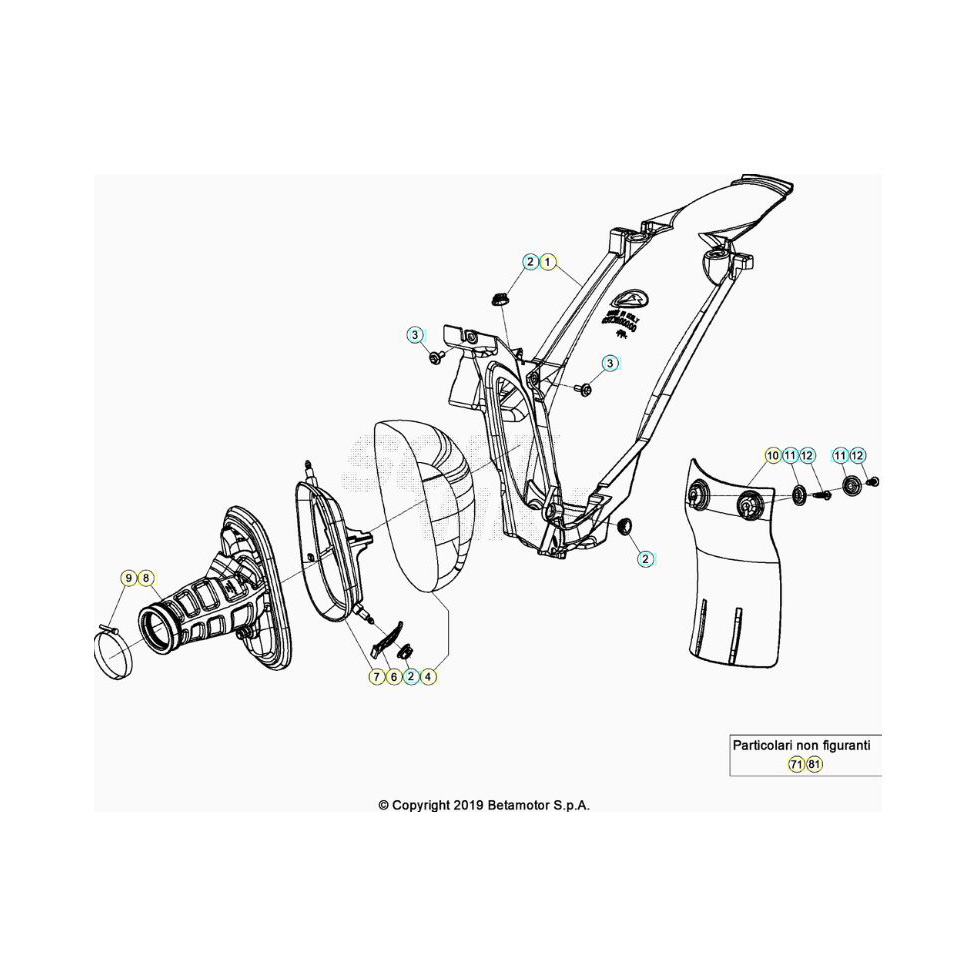 Beta RR350RC 20 4T Luftfilterkasten Ersatzteile Beta RR350RC 20 4T Luftfilterkasten Ersatzteile
