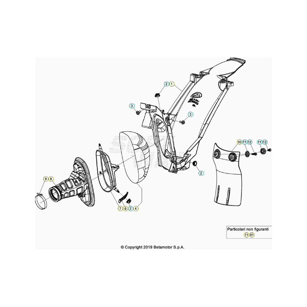 Beta RR480RC 20 4T Luftfilterkasten Ersatzteile Beta RR480RC 20 4T Luftfilterkasten Ersatzteile