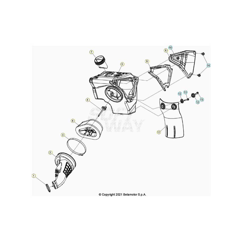 Beta RR50RC 21 Luftfilterkasten Ersatzteile Beta RR50RC 21 Luftfilterkasten Ersatzteile