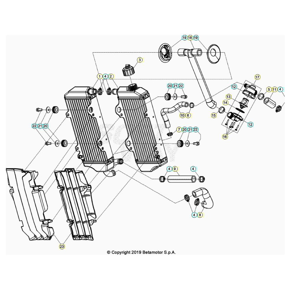 Beta RR125 20 Kühlsystem Ersatzteile