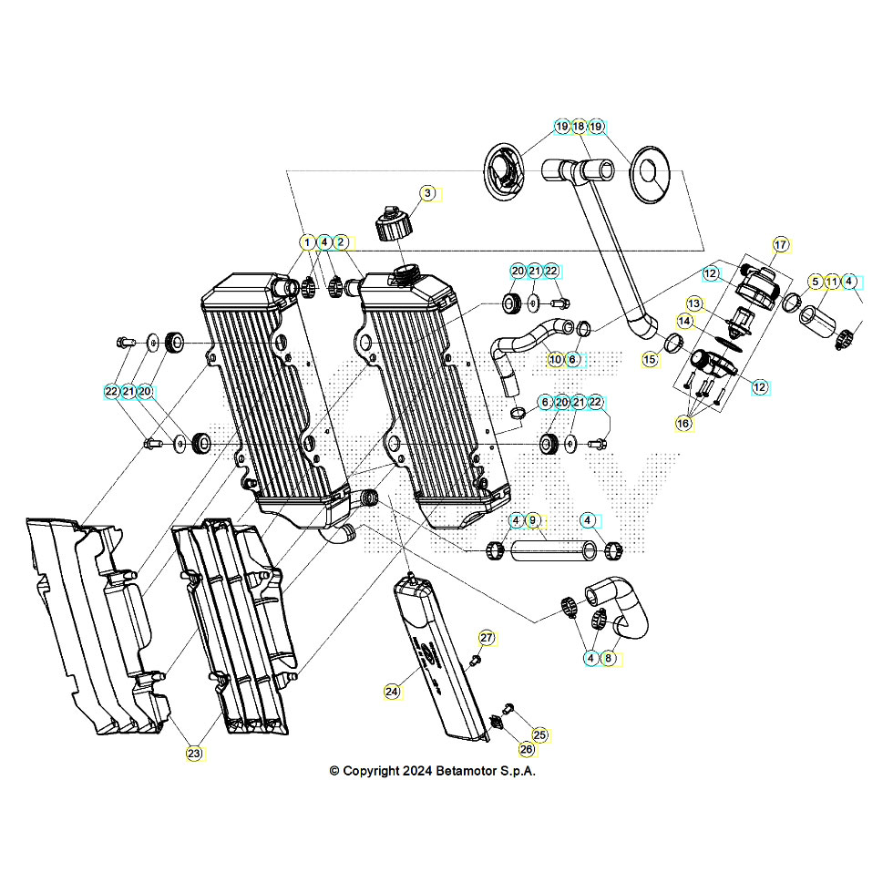 Beta RR125 25 Kühlsystem Ersatzteile Beta RR125 25 Kühlsystem Ersatzteile