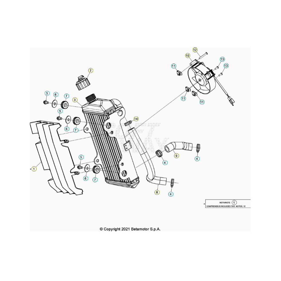 Beta RR125 LC 21 Kühlsystem Ersatzteile