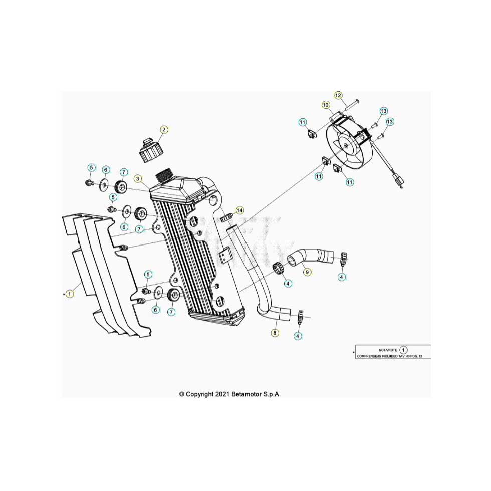 Beta RR125 LC 4T 21 Kühlsystem Ersatzteile Beta RR125 LC 4T 21 Kühlsystem Ersatzteile