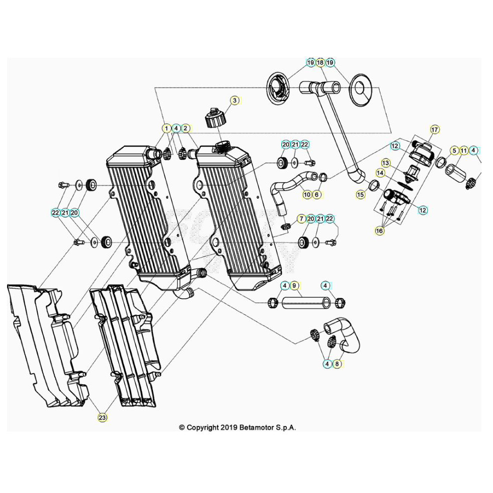 Beta RR125RC 20 Kühlsystem Ersatzteile