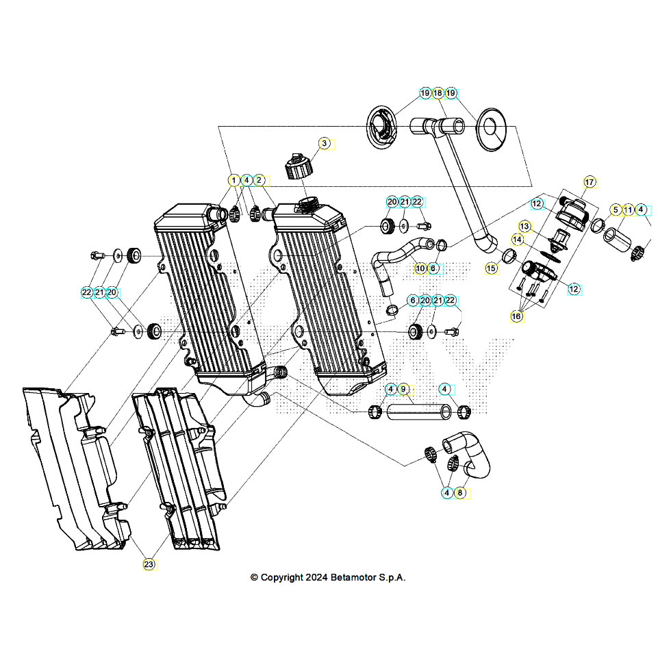 Beta RR200RC 25 Kühlsystem Ersatzteile